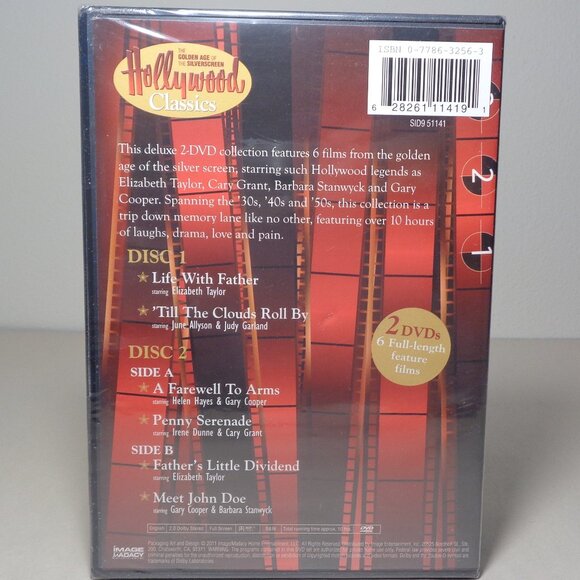 HOLLYWOOD CLASSICS Golden Age of the Silver Screen New DVD 2 Disc Set / 6 Films - Picture 2 of 5